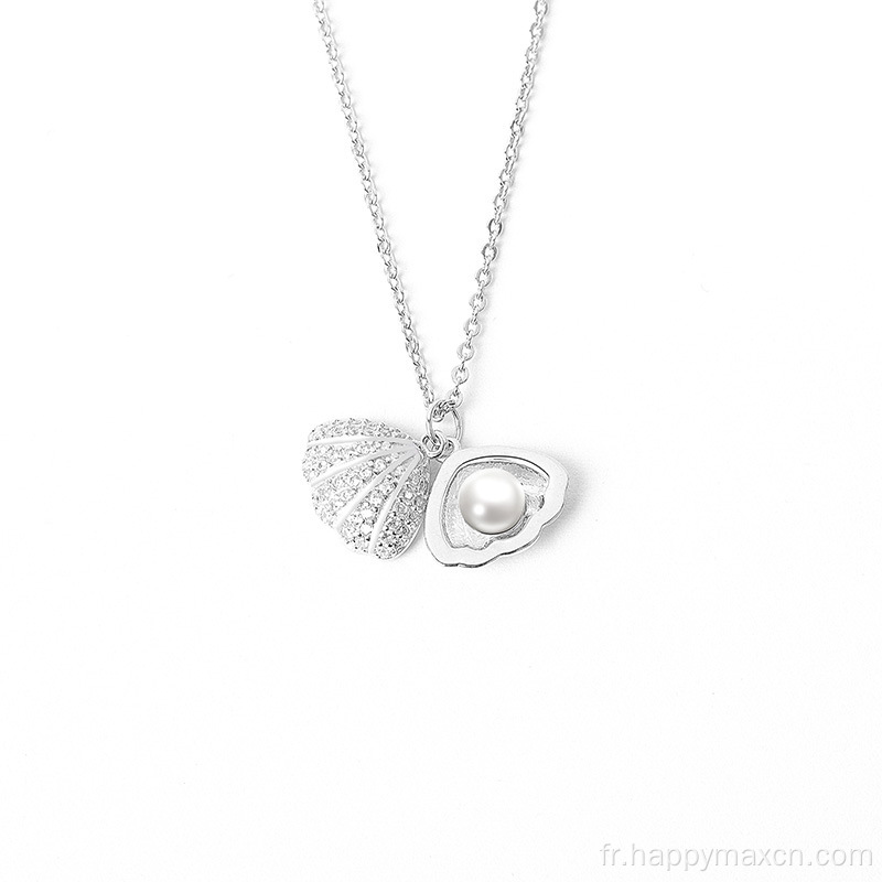 925 Collier de perle en or rose en argent sterling