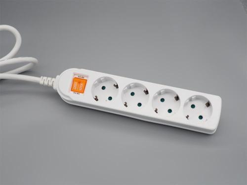 YS 4/5/6 Jerman Power Strip dengan Pemutus Sirkuit