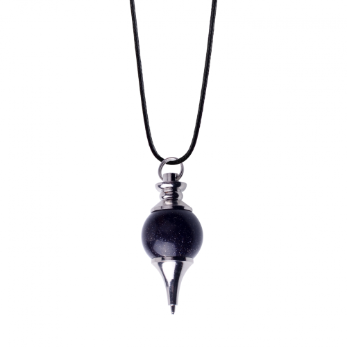 Beautiful Pendulum Dowsing Chakra Pendant with Chain Natural Gemstone Energy Healing Crystal 18MM Balls Point pendant