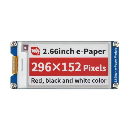 2.66 Inch E-Paper E-Ink Display Module B 296x152 Red Black White Three-Color SPI