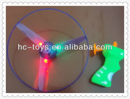 Pull line Flying saucer with lights,Pull line spinning toy,toxic free toy