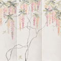 Elegant beige hand-painted wallpaper