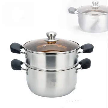 18-28cm 2Layer Stainless Steel Steamer Pot Soup Pot