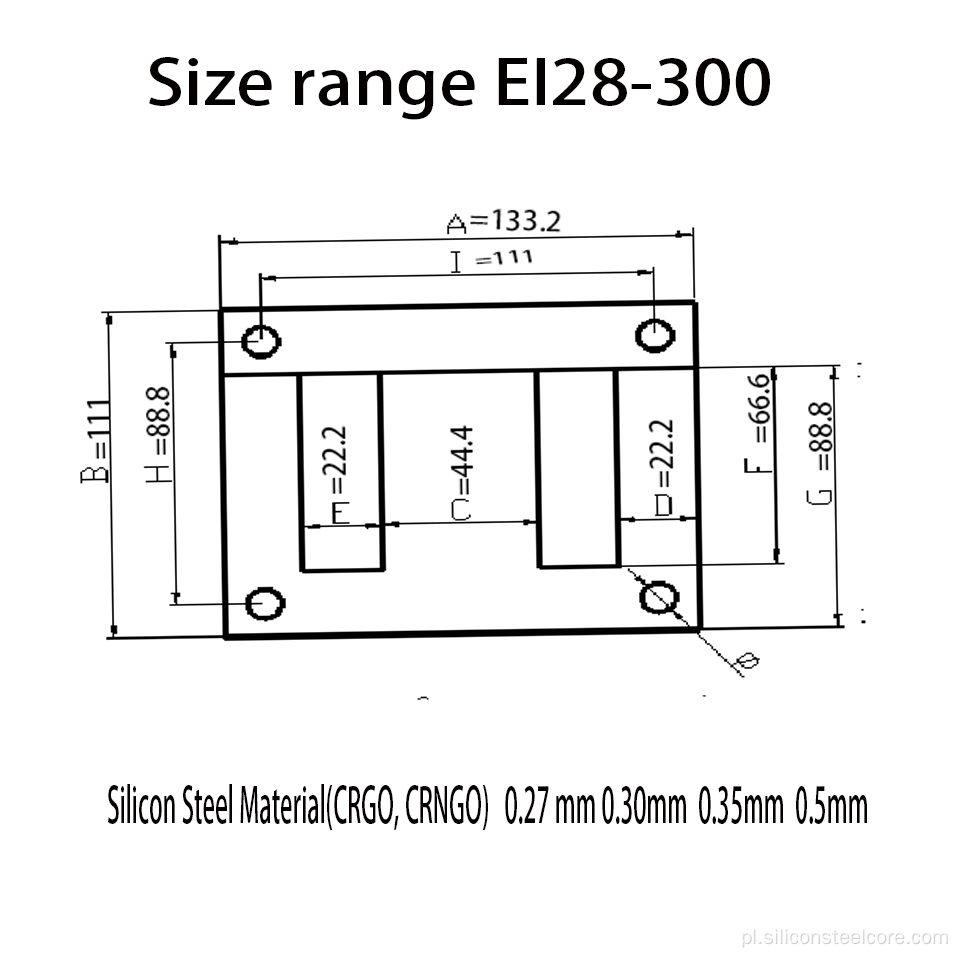 EI 133.2 Stalowa krzemowa stalowa blacha CRGO Cewka z transformatora