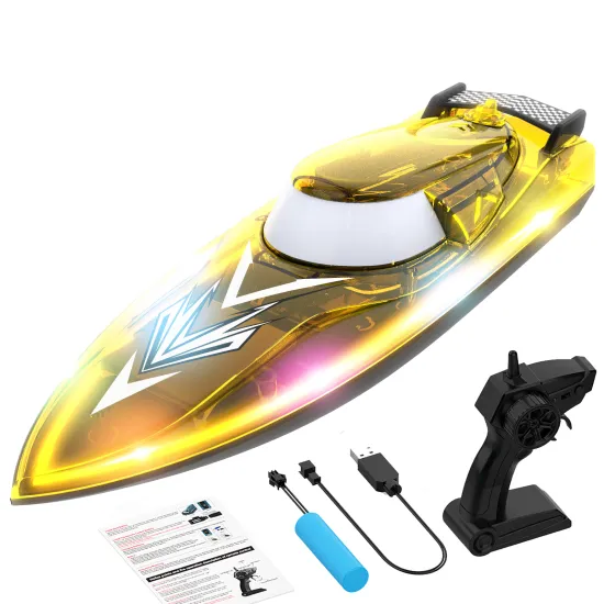 Flytec's 2024 V666 Waterproof RC Boat: Transparent, Colorful with Lights - Customizable OEM/ODM Options