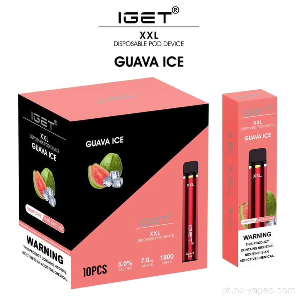 IGET XXL Vape dispensável 1800 Puffs