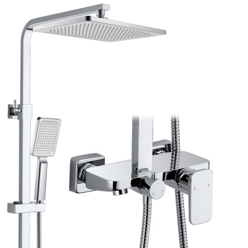 Chrome Brass Bathoom Handled Rain Thermostatic Shower