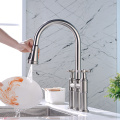 Three Hole Bridge Faucet with Pull-down Spray