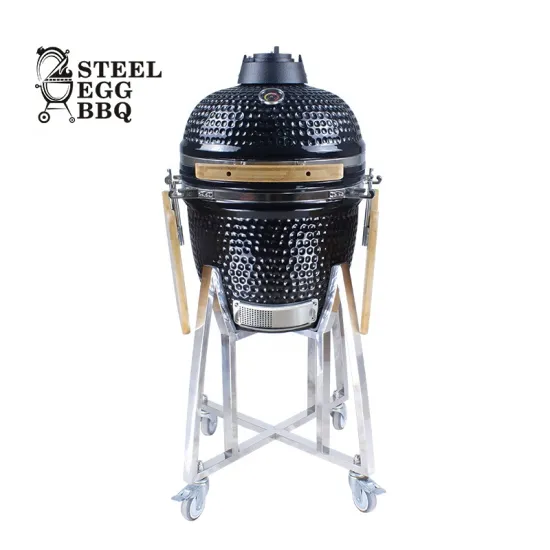 SEB KAMADO Egg 18 Inch  Black Large Ceramic Charcoal Grill BBQ Barbecue Grill Smokeless