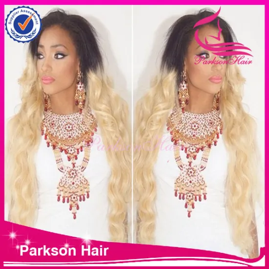 Top quality brazilian human hair ombre color popular style high density 8-26inch two tone full lace wigs