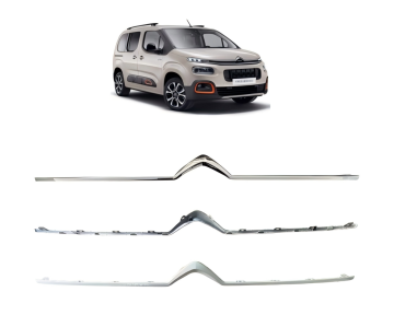 OEM 9822039780 GRILLE CENTER UPPER MOLDING PAINTED GLOSS SILVER For BERLINGO 2018