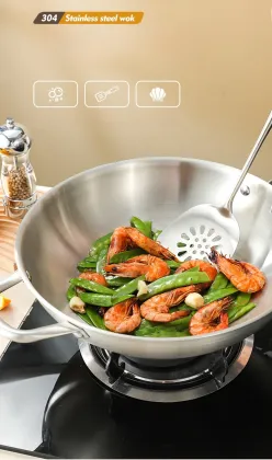 High Quality 304 Stainless Steel Frying Pan with Glass Lid - Wholesale Kitchenware