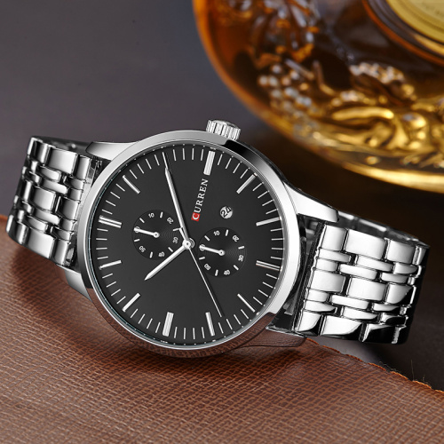 odm brand business wris watch two eyes dial quartz watch