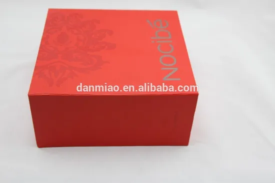 Red cardboard folding paper box for gift and packaging
