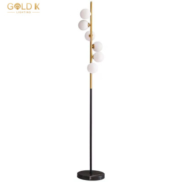 Modern Nordic White Glass Floor Lamp for Living Room