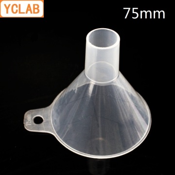 YCLAB 75mm Funnel PP Plastic Flat Head Polypropylene Laboratory Chemistry Equipment