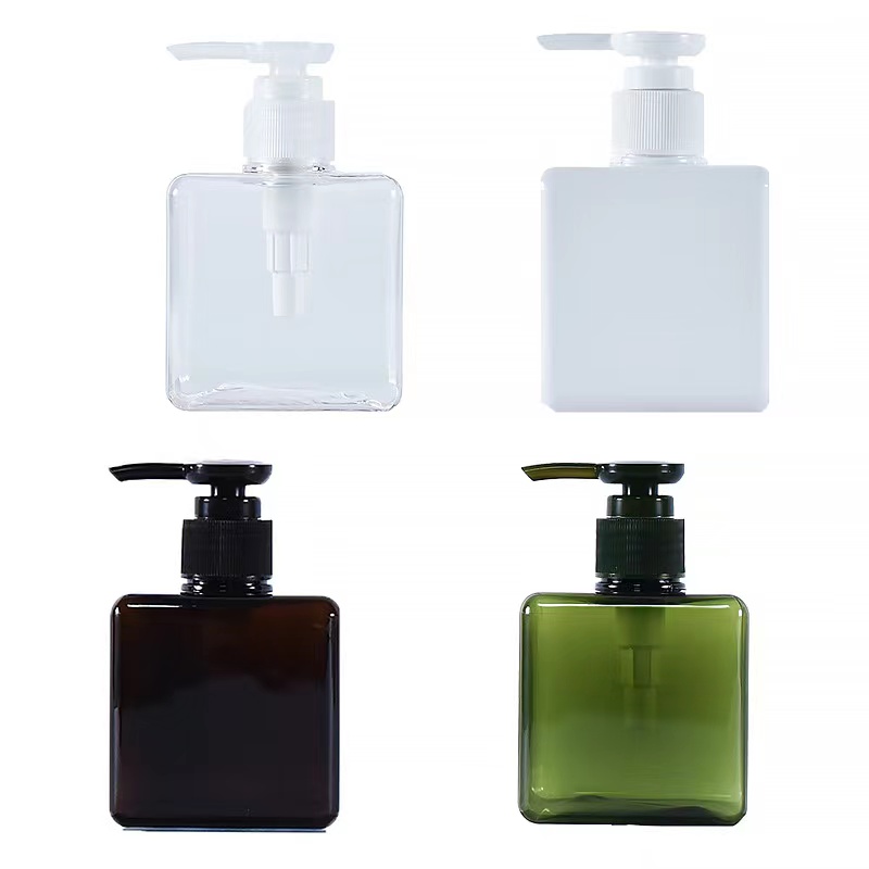 square hand wash bottle with pump