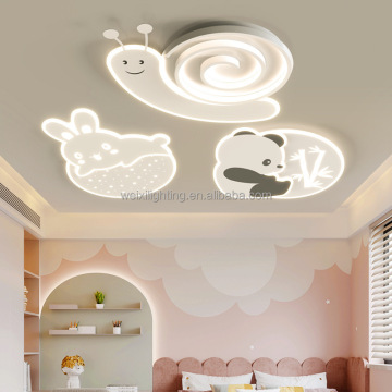 Pink and White Children's Eye Protection LED Ceiling Light for Bedroom