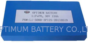 36v 15ah Lifepo4 Battery Pack Electric Bike Lithium Batteries For E-tricycle