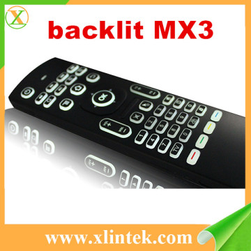 Backlit 2.4G Wireless keyboard IR control plus IR Learning for all keys MX3 Air Mouse