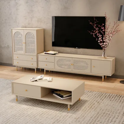 Nordic solid wood TV cabinet living room