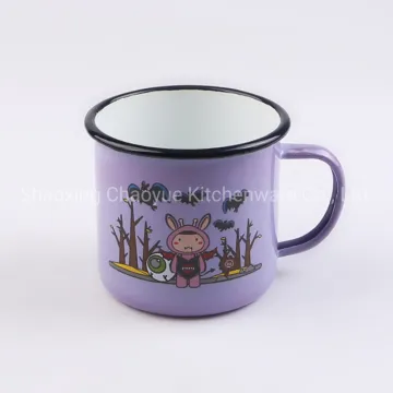 Purple Pink Chinese Traditional Metal Cup Wholesale Enamel Mug Supplier
