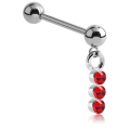 Staright Barbell con triple joya encanto