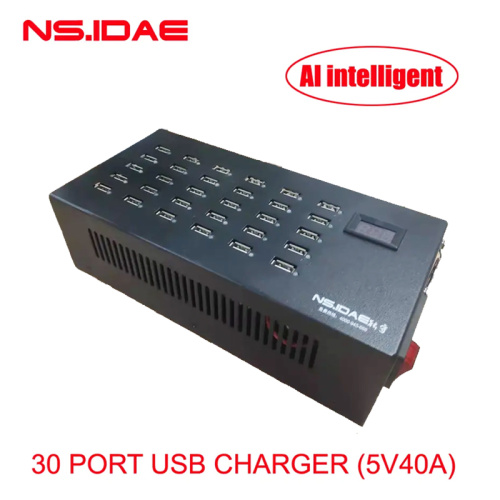 30 Port USB Smart 300W Ladegerät mit Licht
