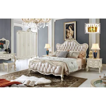 Luxury White Royal French Antique Queen King Size Bedroom Set