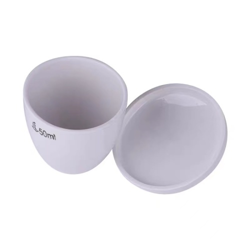 Tall Form Glazed Porcelain Crucibles With Lid 50ml