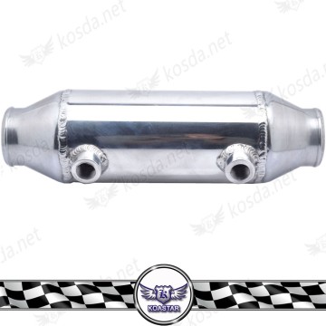 Universal 4" x 8" Long Flow Aluminum Barrel Style Intercooler, Intercooler Turbo With Inlet/Outlet 2.25''