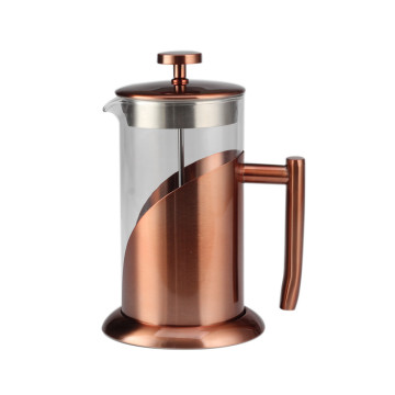 Copper Stainless Steel Frame Glass French Press CoffeeMaker