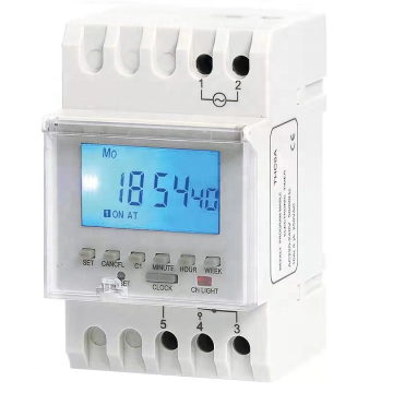 THC8A-1C 16A 240V Micro Computer Controlled Time Switch | DIN Rail Mounted Timer Switch
