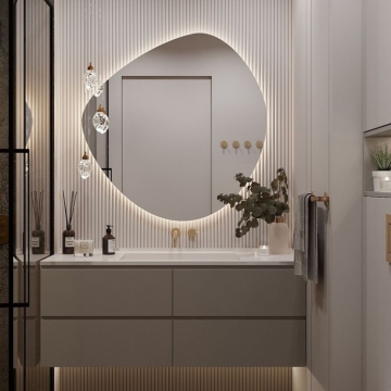Reasonably Priced Solid Wood Floating Vanity Cabinet with Marble Top