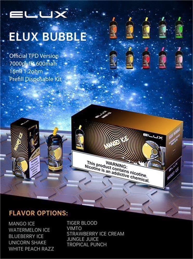 Elux bong bóng 7000 thuốc lá điện tử dùng vape dùng một lần