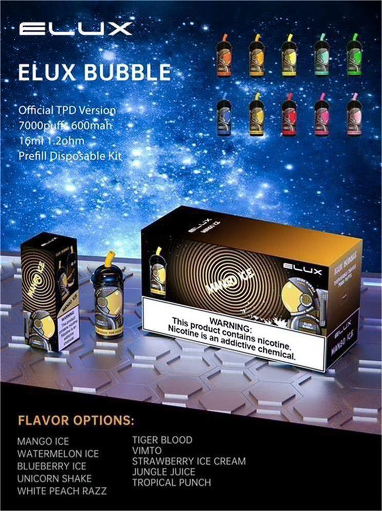 Elux Bubble 7000 Puff kertakäyttöinen vape -elektroninen savuke