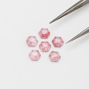 Wholesale Of Natural Pink Strawberry Crystal Hexagonal Stone