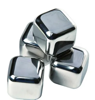 Stainless Steel Whiskey Ice Cubes - 304 Stainless Steel Reusable Ice Cubes for Chilling Drinks