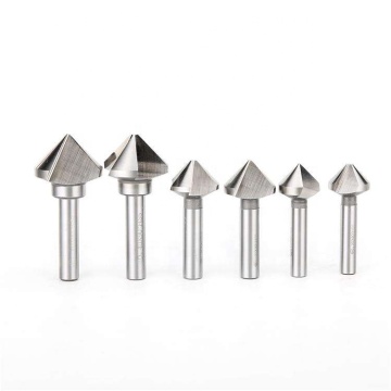 High Efficiency HSS 90 Degree Chamfering Countersink Drill Bits - 1 Flute or 3 Flutes