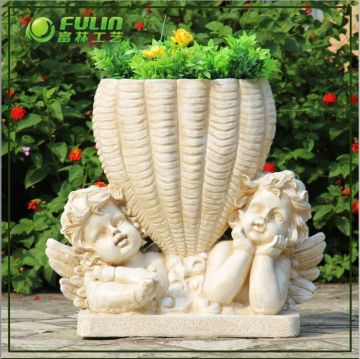 Double Cupids Planter for Garden Flower Pot (NF14236A)