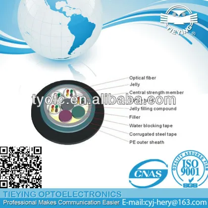 GYTS Outdoor armored optical fiber cable for telecommunications meter price- -GYTS