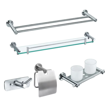 Design della porta in vetro del bagno con acciaio inossidabile e supporto a spazzola veve set dalla Cina