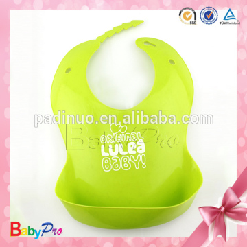 2014 Hot Sale Custom Baby Bib Plastic Back For Sale