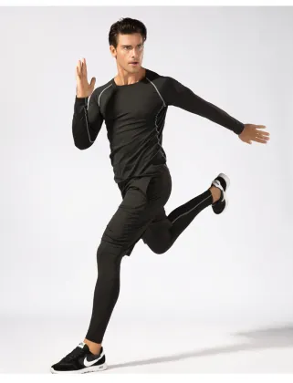 Men Clothes 5 Pieces Yoga Set Compression