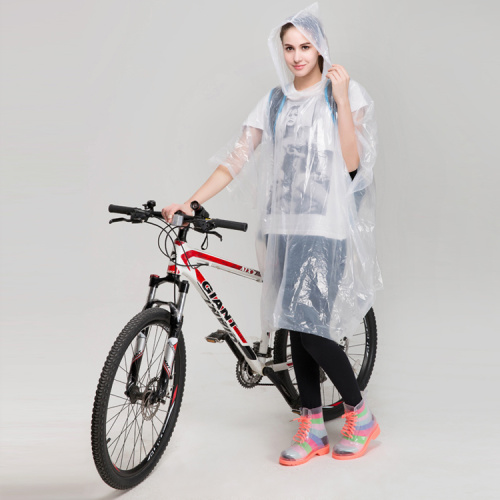 Unisex diseño PE material desechable bicicleta poncho de lluvia