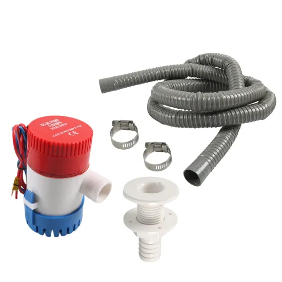 1100GPH 12V Submersible Marine Electric Bilge Pump with Gray Drain Kit
