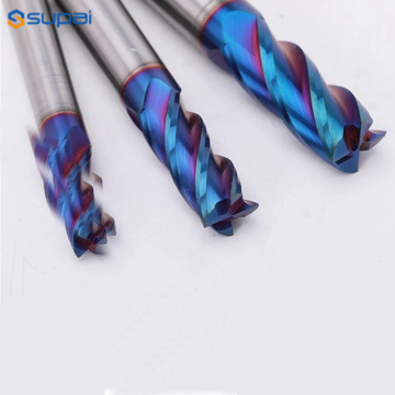 HRC70 Tungsten Steel End Mills Coating Blue Nano