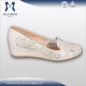 China factory cow hide platform womens wedges 2015
