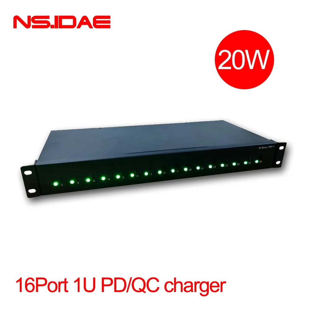 16 Ports Type-c 1Ucabinet Charger