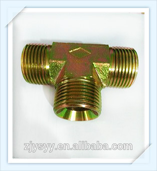New arrival Cheap price forged carbon steel BSPT male equal Tee hydraulic adapter